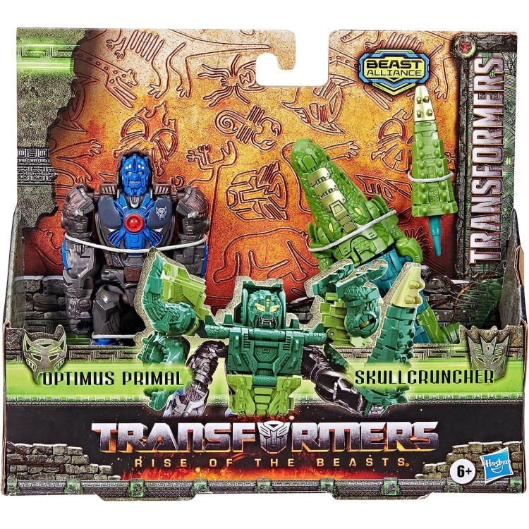 Transformers Rise Of The Beasts Optimus Primal & Skull Cruncher 2 Pack F3898 F4619