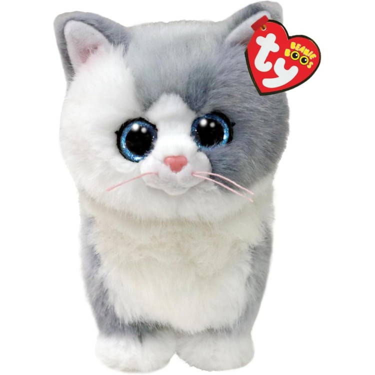 TY Beanie Boos - 37411 Furley Cat Grey/White