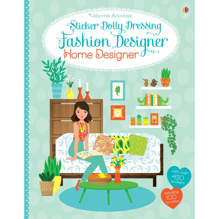 Usborne Activities Sticker Dolly Dressing Fashion Designer Home Designer 