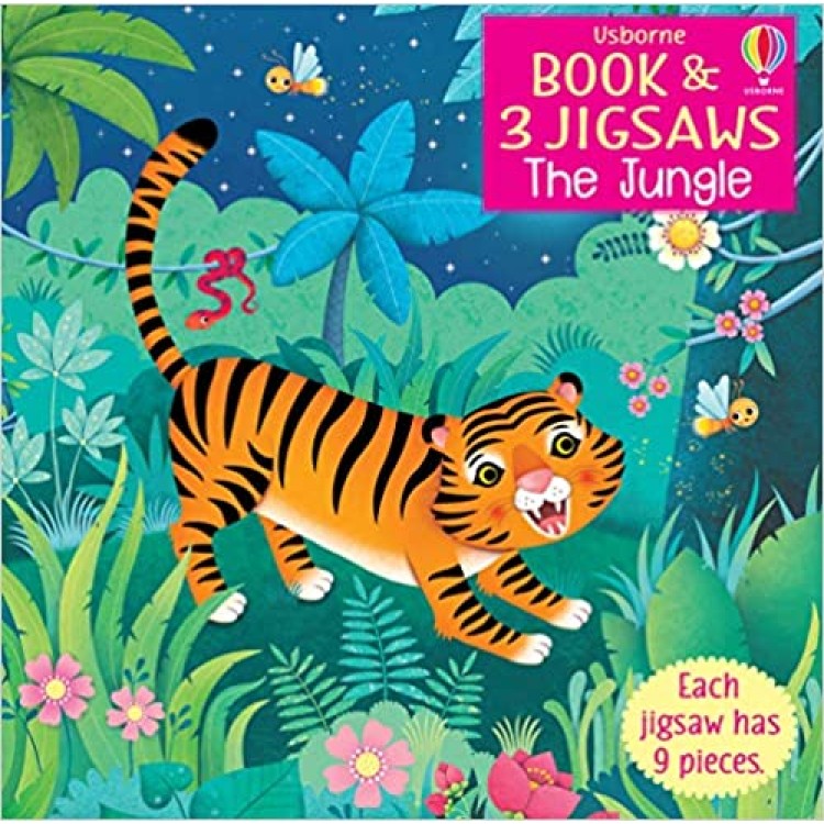 Usborne Book & 3 Jigsaws The Jungle 9pcs