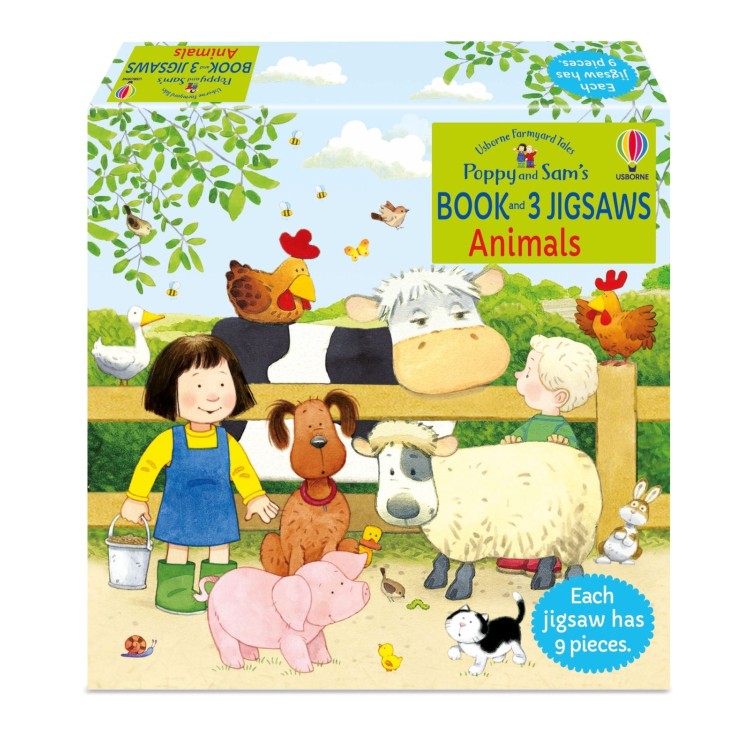 Usborne Poppy and Sam's Book & 3 jigsaws ANIMALS