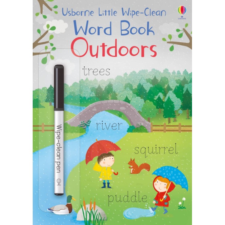 Usborne Wipe Clean Word Book Outdoors Age 3+  8140