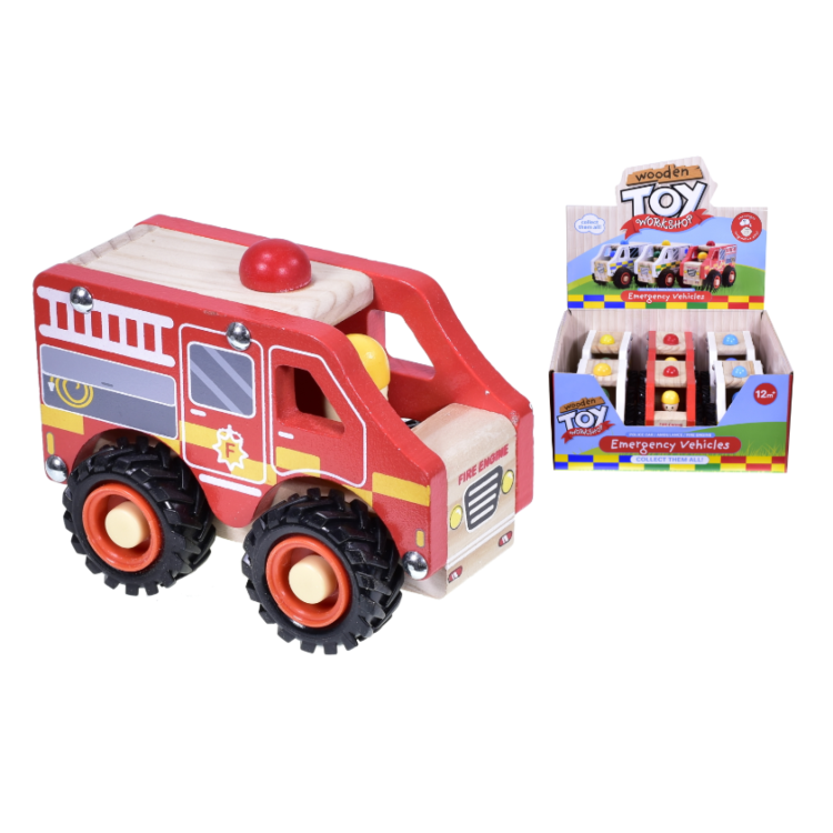 KTL Wooden Emergency Vehicle TY6506 - ASSORTED, ONE SUPPLIED