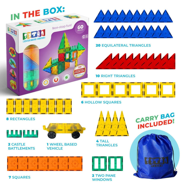 KTL ZURU Tytan Magnetic Cubes 60 Piece Kit age 0+ ZU132